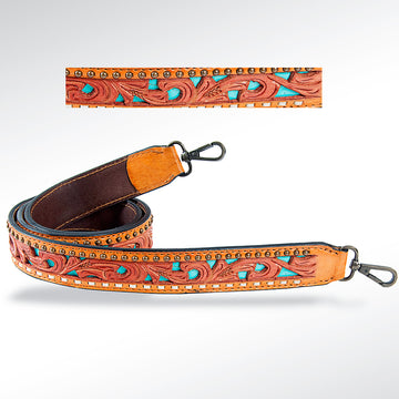 American Darling ADSTF131 Hand Tooled Genuine Leather Crossbody Handle Strap For Bags